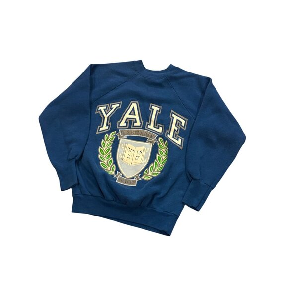 Vintage 80's Yale University TNT Crewneck Sweatshirt Blue Men's Size XS - Picture 4 of 6